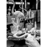 LLADRO' Scultura Fenicotteri Rosa 33x15cm Porcellana