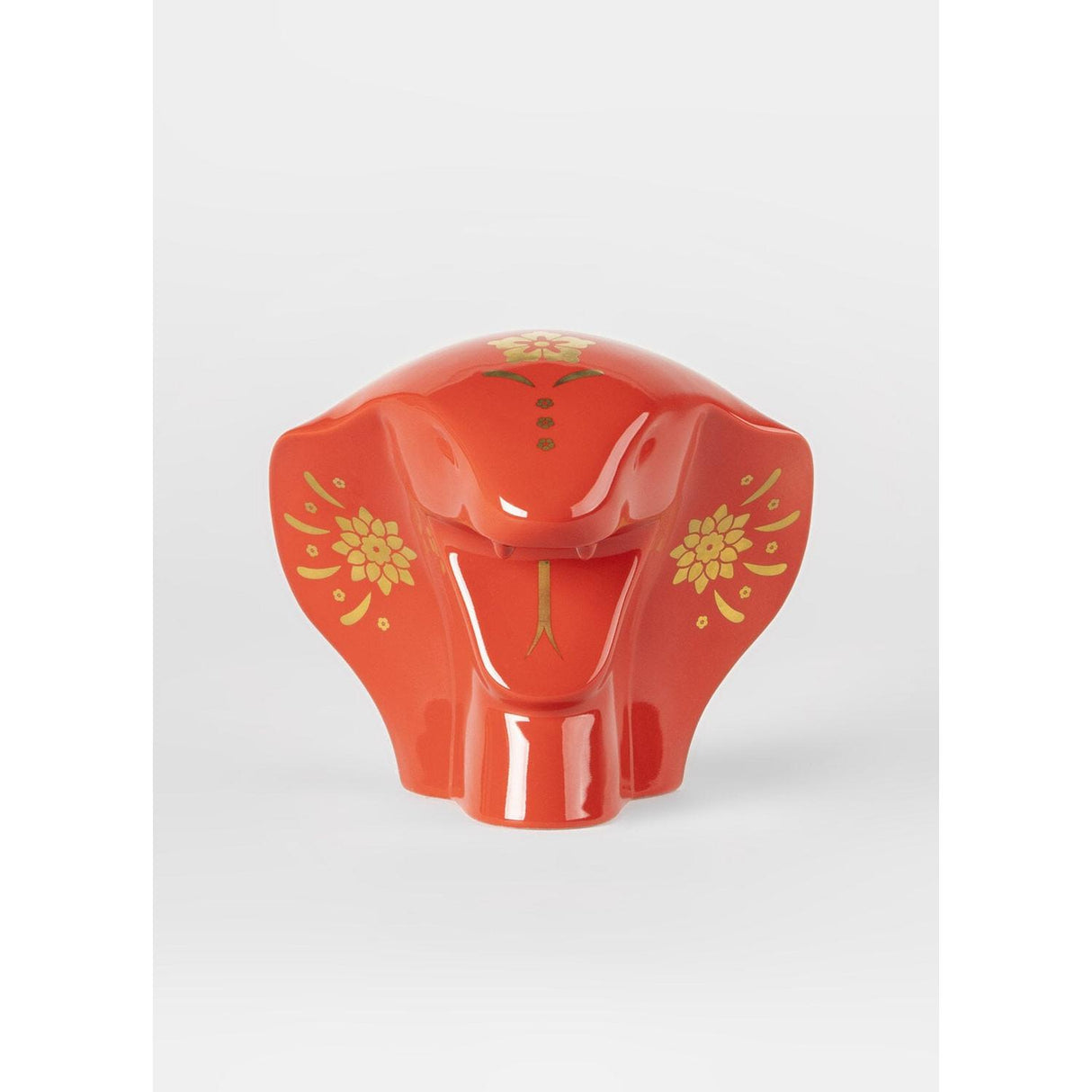 LLADRO' Scultura Il Serpente Rosso Oro 13x15cm Porcellana