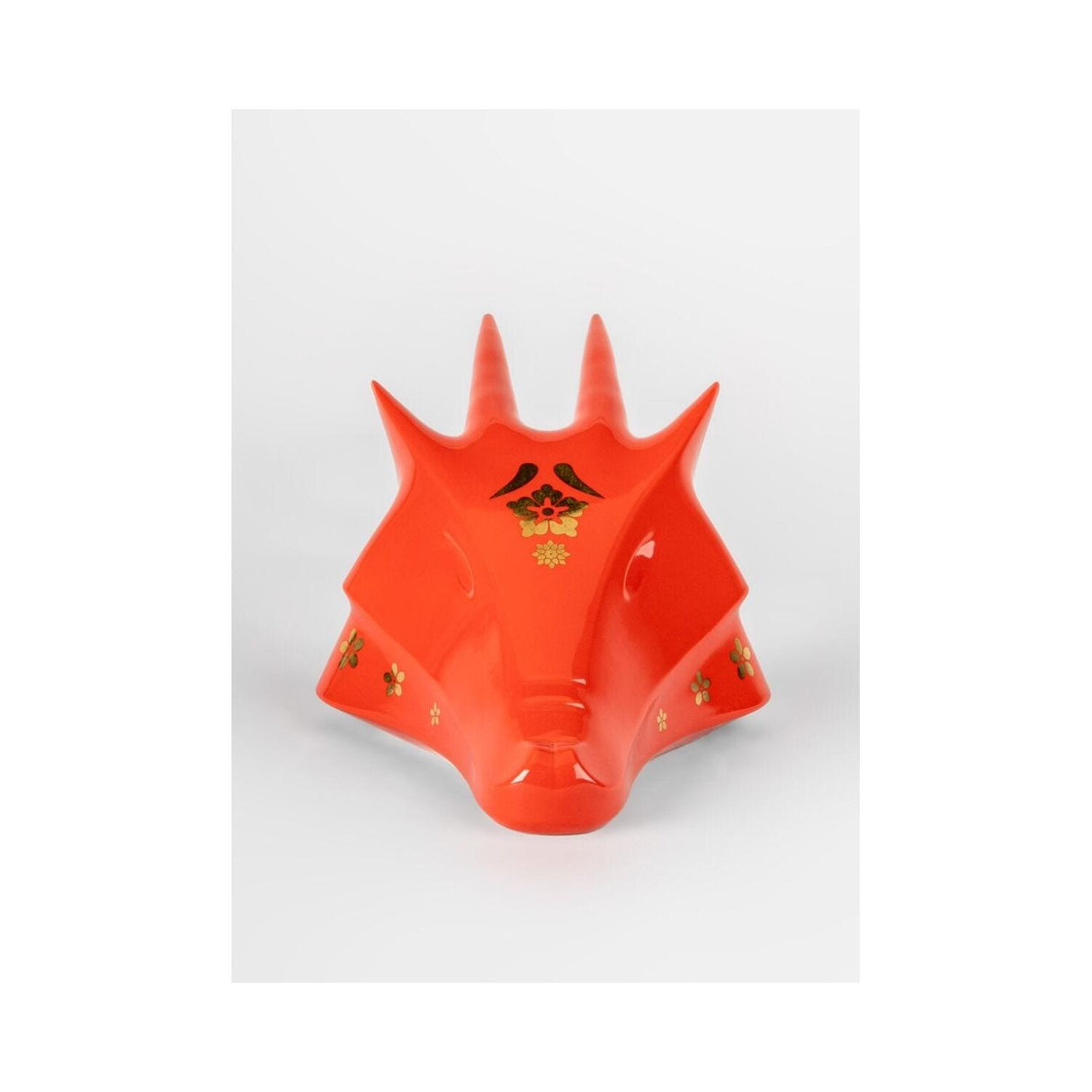 LLADRO' Scultura Il Drago Rosso Oro 13x16cm Porcellana