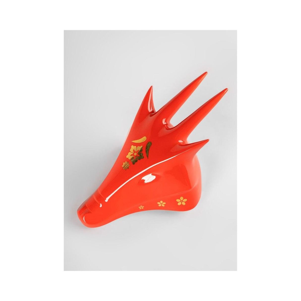 LLADRO' Scultura Il Drago Rosso Oro 13x16cm Porcellana