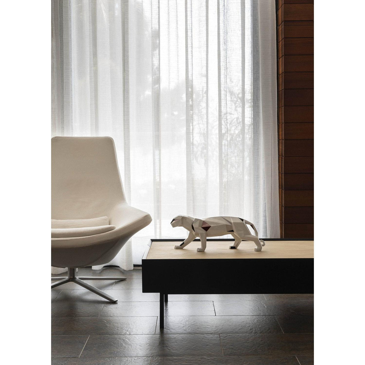 LLADRO' Scultura Pantera 19x50cm Porcellana