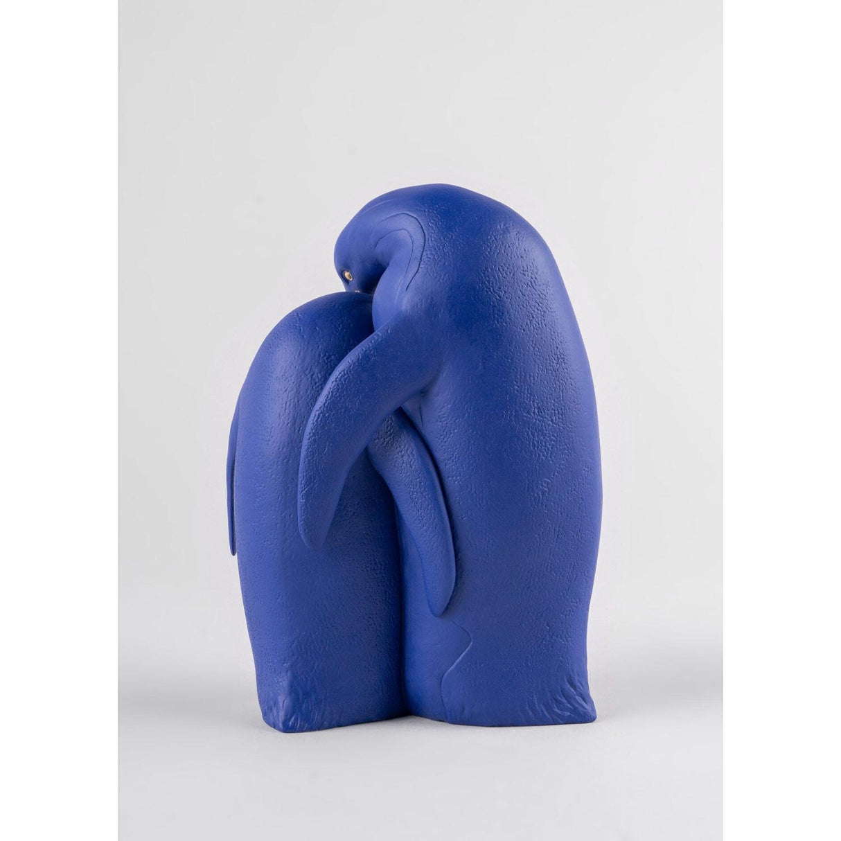 LLADRO' Scultura Famiglia di Pinguini Blu Oro Serie Limitata 25x16cm Porcellana