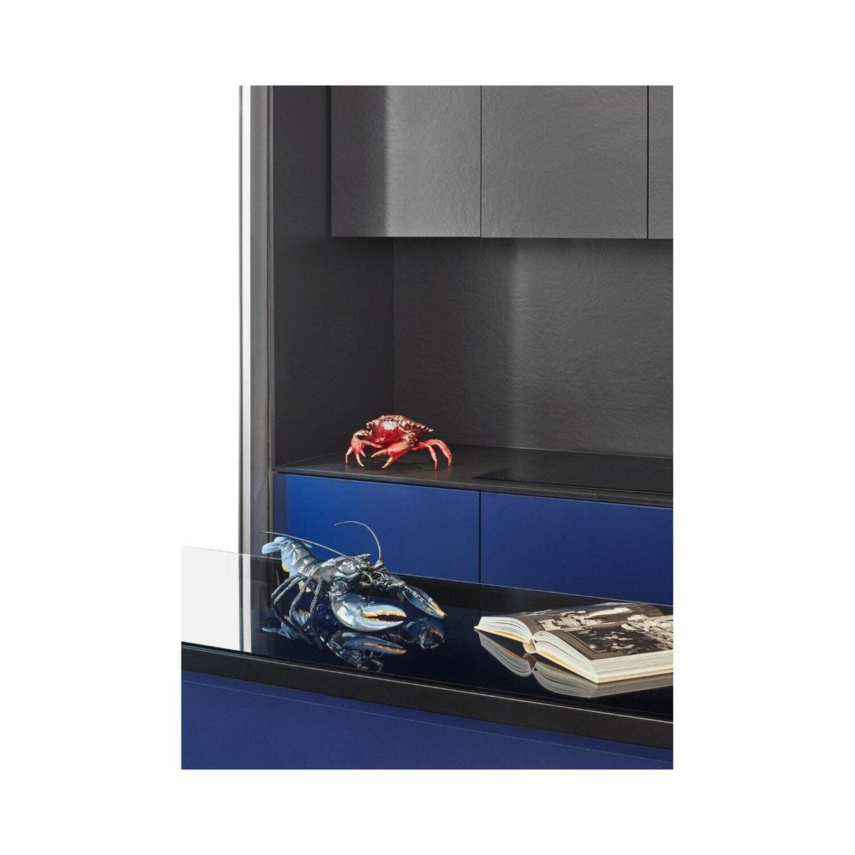 LLADRO' Scultura Aragosta Blu 13x45cm Porcellana