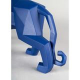 Lladró Scultura Pantera Azzurro Opaco 19x50cm Porcellana
