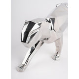 LLADRO' Scultura Pantera Argento 19x50cm Porcellana