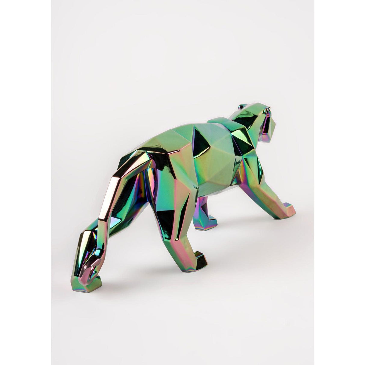 LLADRO' Scultura Pantera Iridescente 19x50cm Porcellana
