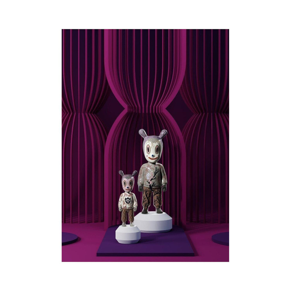 LLADRO' Scultura The Guest By Gary Baseman Modello Piccolo Serie Numerate 30x11cm Porcellana