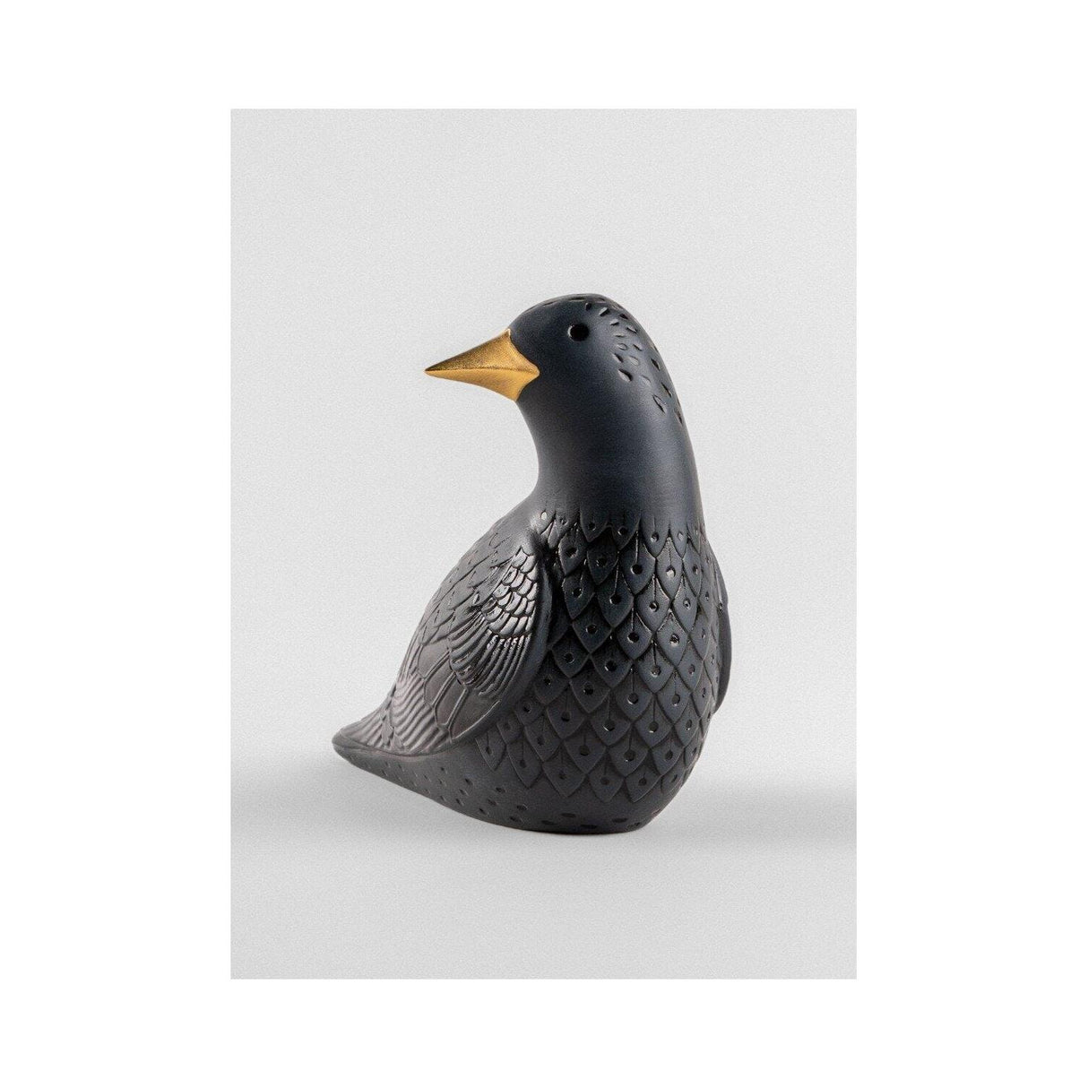 LLADRO' Figurina Storno II Nero 14x19cm Porcellana