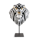 LLADRO' Maschera di Leone Nero Oro 60x38cm Porcellana