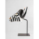 LLADRO' Maschera Bufalo Nero e Oro 36x67cm Porcellana
