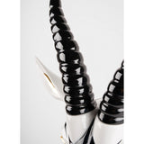 LLADRO' Maschera Antilope Nero Oro 57x39cm Porcellana