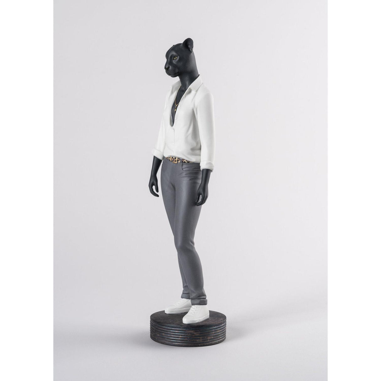 LLADRO' Figura Donna Pantera 42x10cm Porcellana