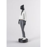 LLADRO' Figura Donna Pantera 42x10cm Porcellana