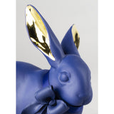 LLADRO' Figurina Coniglio Azzurro Oro 11x12cm Porcellana