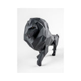 LLADRO' Scultura Leone Nero Opaco 25x48cm Porcellana