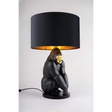 LLADRO' Lampada Gorilla Nero Oro 63x40cm Porcellana