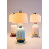 LLADRO' Lampada Kokeshi Rosa 29x13cm Porcellana