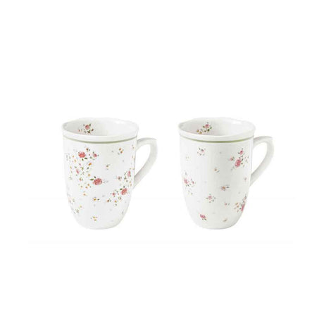 Set 2 mug Nonna Rosa Brandani in porcellana decoro floreale 350 ml