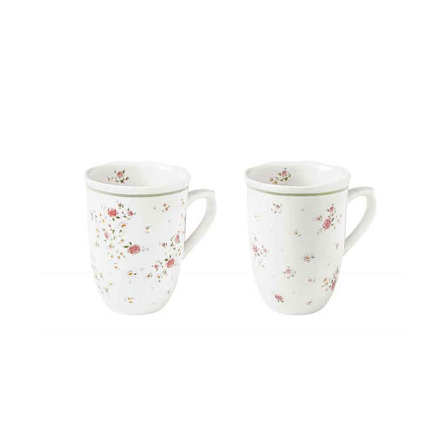 Set 2 mug Nonna Rosa Brandani in porcellana decoro floreale 350 ml