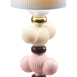LLADRO' Lampada da Tavolo Firefly Cactus Autunno Dorato Rosa 30x12cm Porcellana