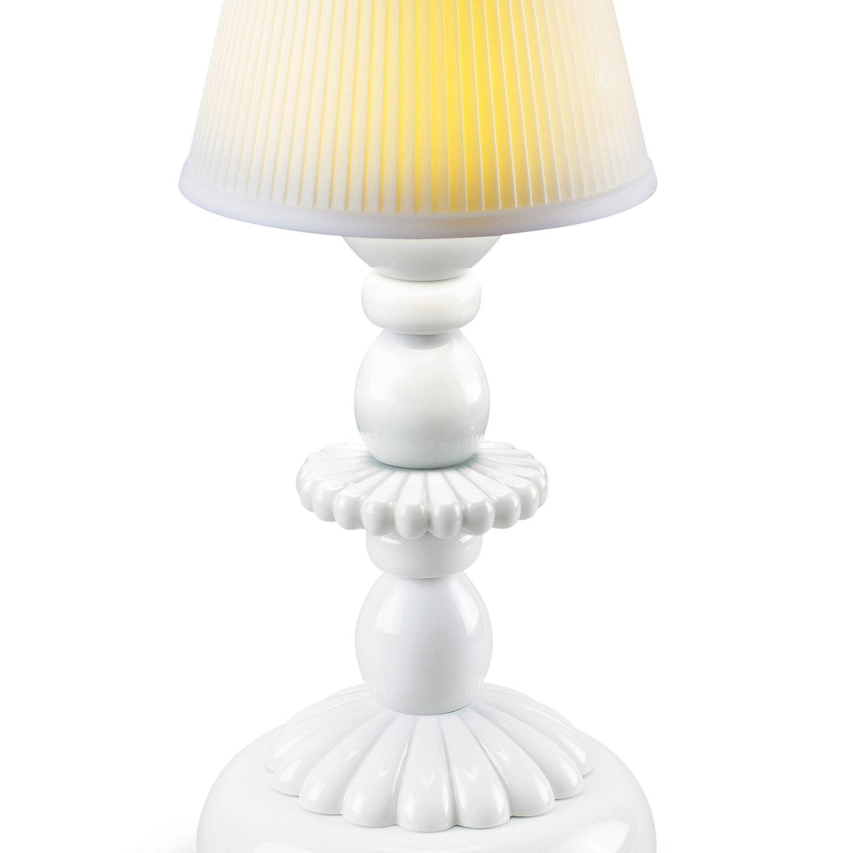 LLADRO' Lampada da Tavolo Firefly Lotus Bianco 28x12cm Porcellana
