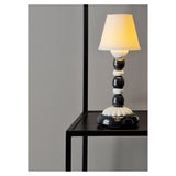 LLADRO' Lampada da Tavolo Firefly Palm Bianco e Nero 30x12cm Porcellana