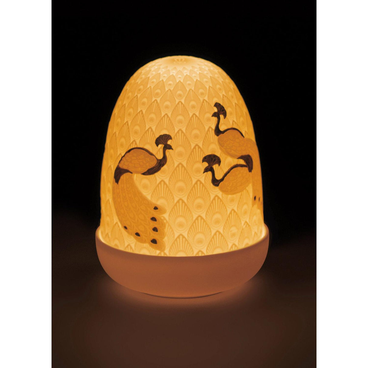 LLADRO' Lampada da Tavolo Peacocks Dome 15x11cm Porcellana