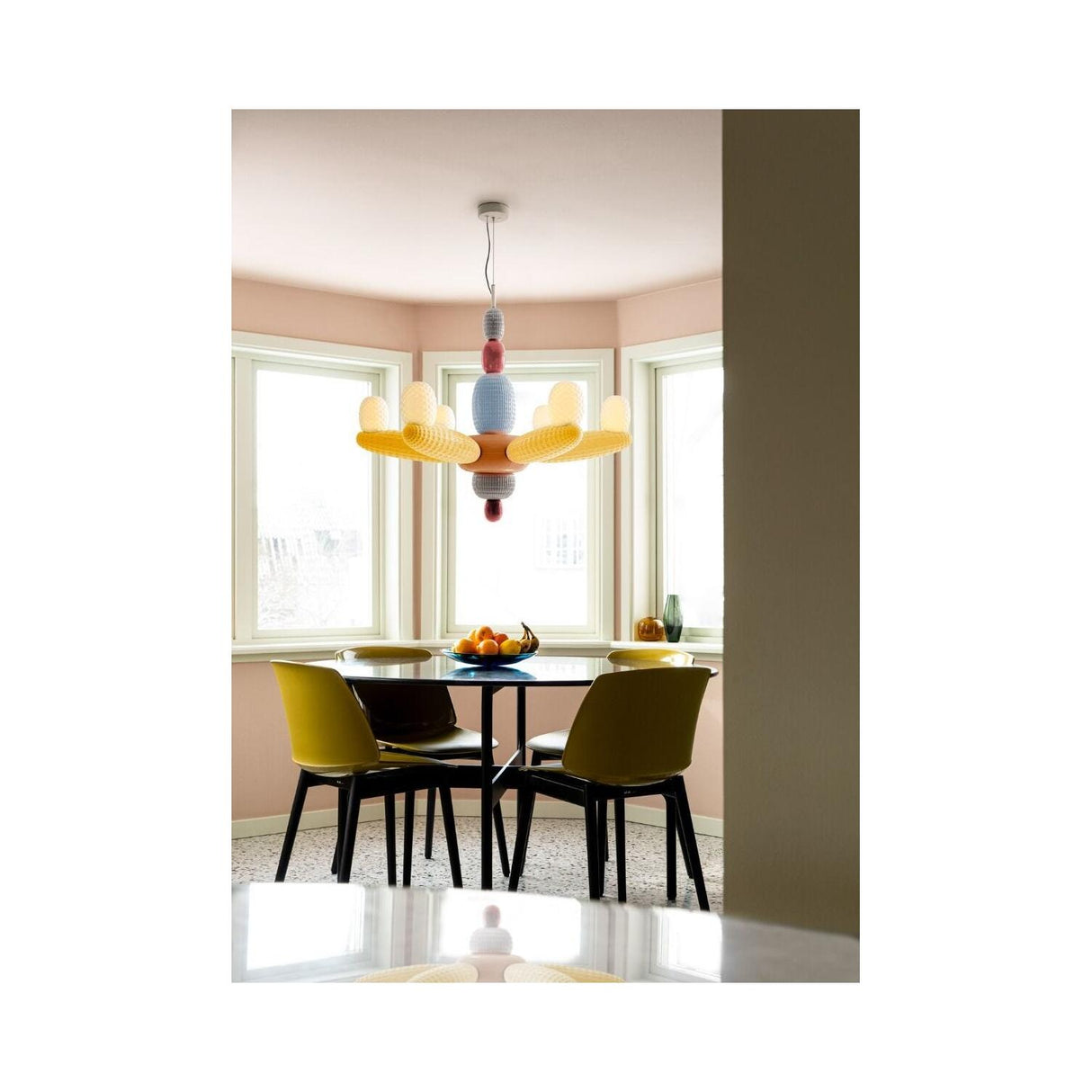 LLADRO' Chandelier Soft Blown Giallo 80x96cm Porcellana