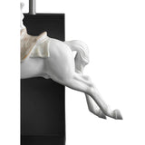 LLADRO' Lampada da Tavolo Cavallo in Pirouette 53x30cm Porcellana