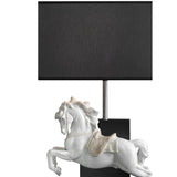 LLADRO' Lampada da Tavolo Cavallo in Pirouette 53x30cm Porcellana