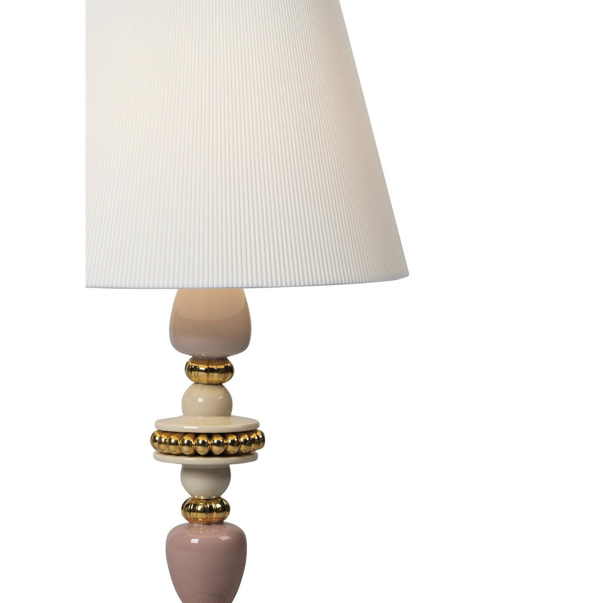 LLADRO' Lampada da Tavolo Firefly Rosa e Oro 68x35cm Porcellana