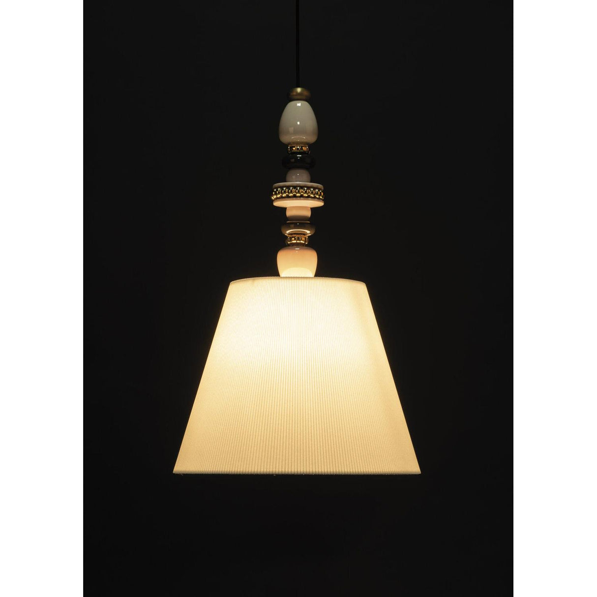 LLADRO' Lampadario Firefly Rosa e Oro 170x45cm Porcellana