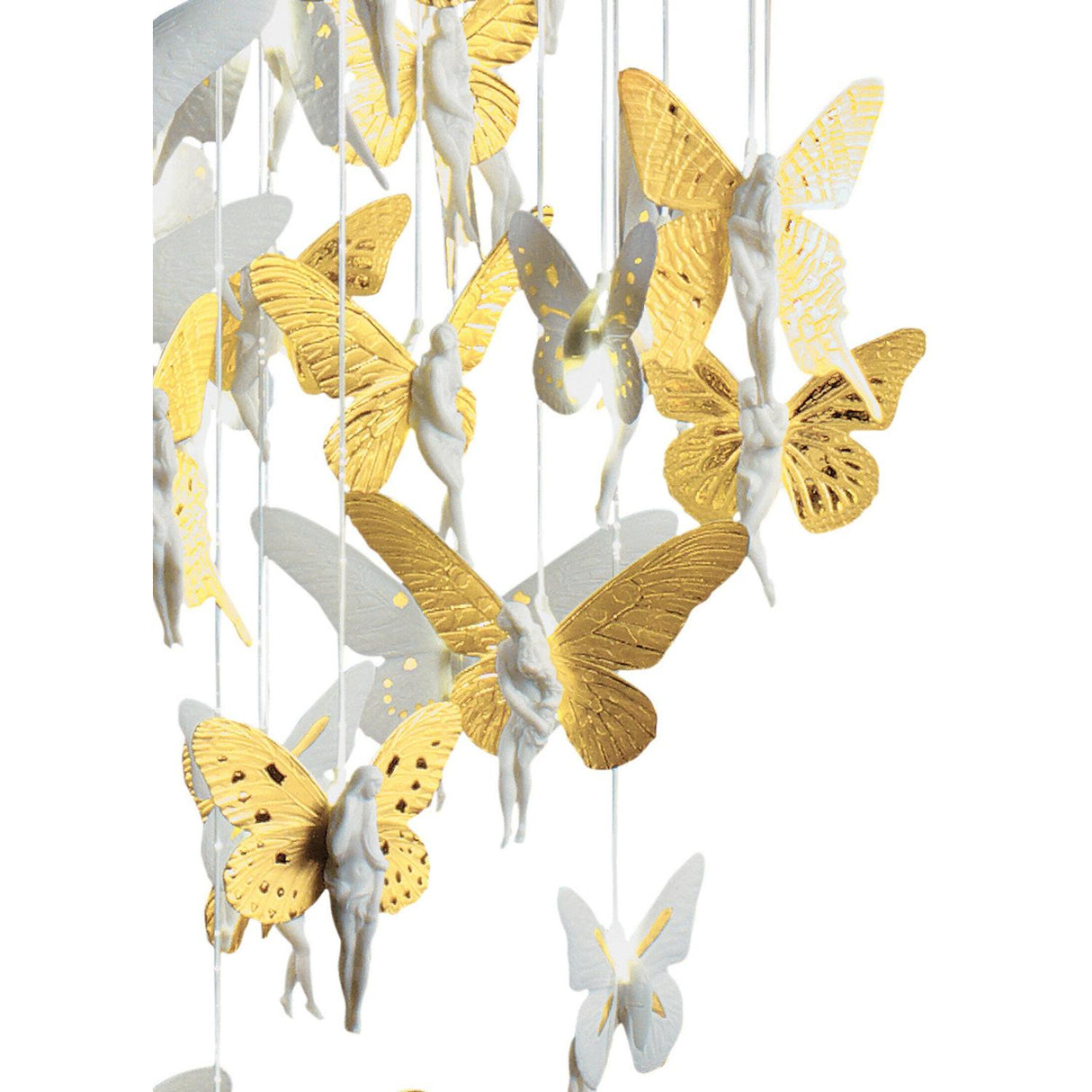LLADRO' Chandelier Niagara 080 M Lustro Oro 170x80cm Porcellana