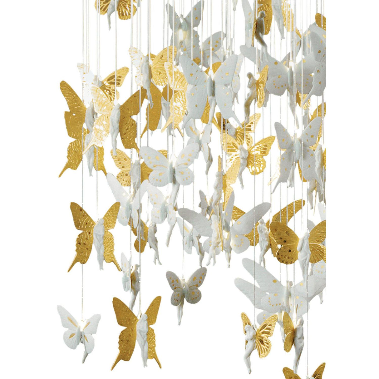 LLADRO' Chandelier Niagara 135 M Lustro Oro 210x135cm Porcellana