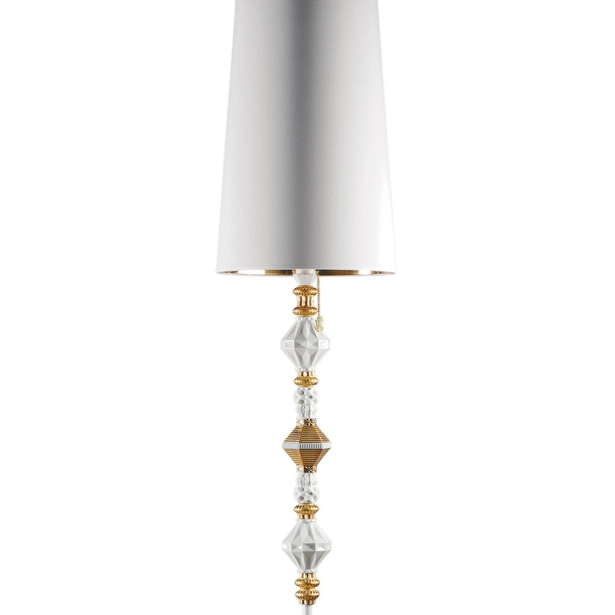 LLADRO' Lampada da Terra Belle De Nuit II Lustro Oro 181x32cm Porcellana