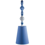 LLADRO' Lampadario Belle De Nuit II Azzurro 170x23cm Porcellana