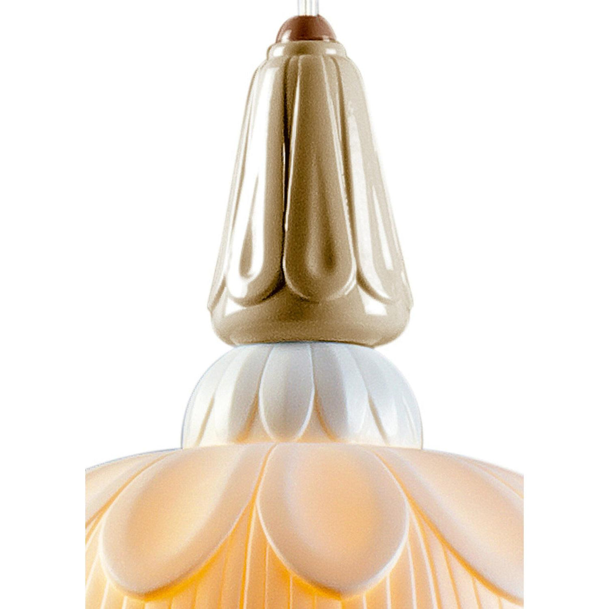 LLADRO' Lampadario a Luce Singola Ivy And Seed Spezie 195x23cm Porcellana
