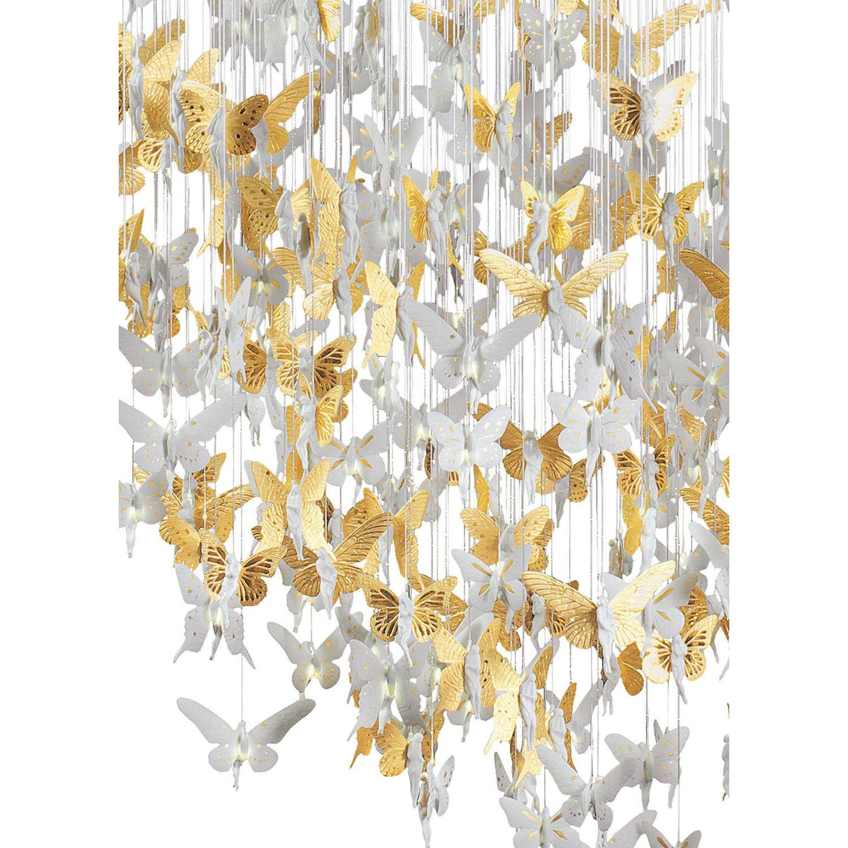 LLADRO' Chandelier Niagara 2 M Lustro Oro 285x200cm Porcellana