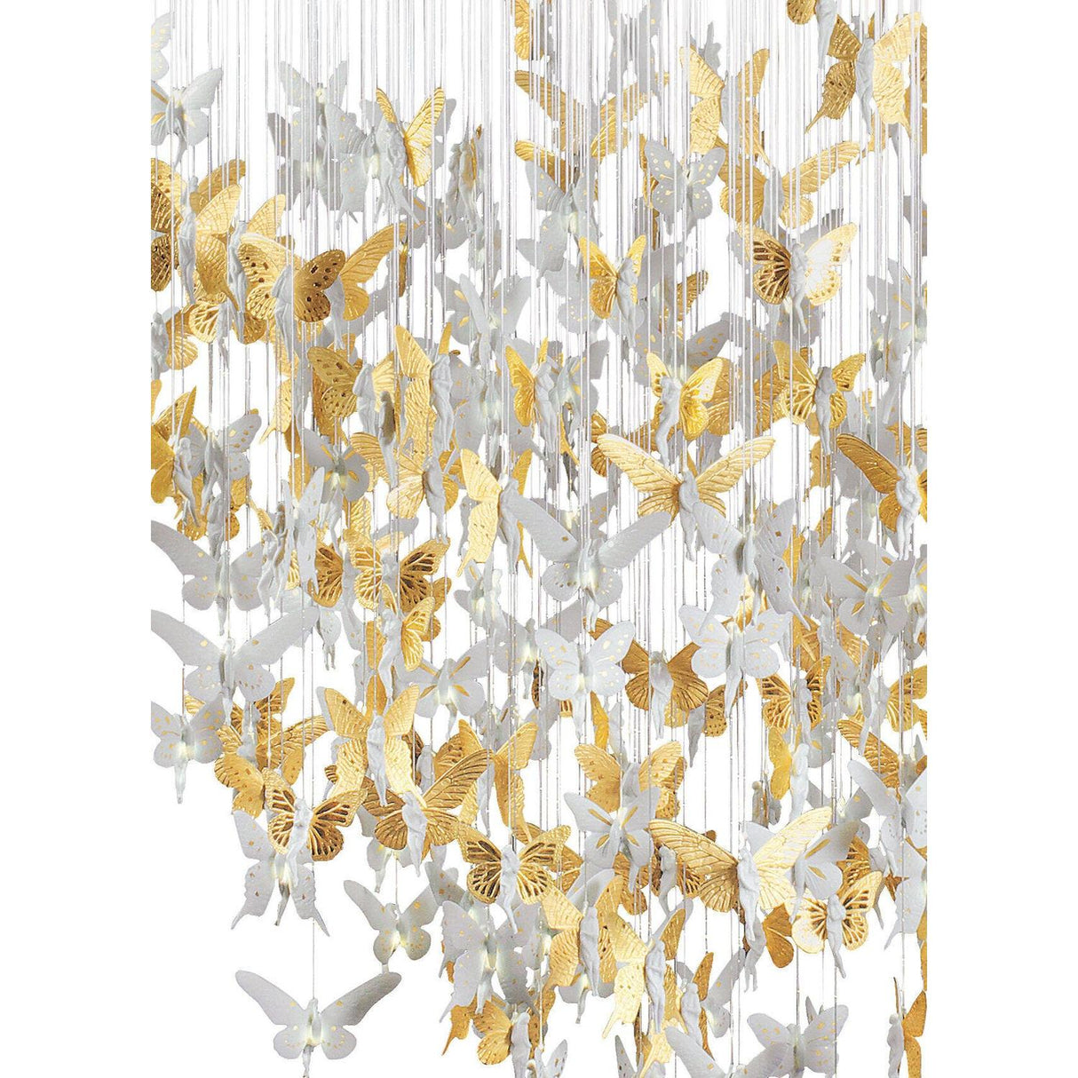 LLADRO' Chandelier Niagara 2 M Lustro Oro 285x200cm Porcellana
