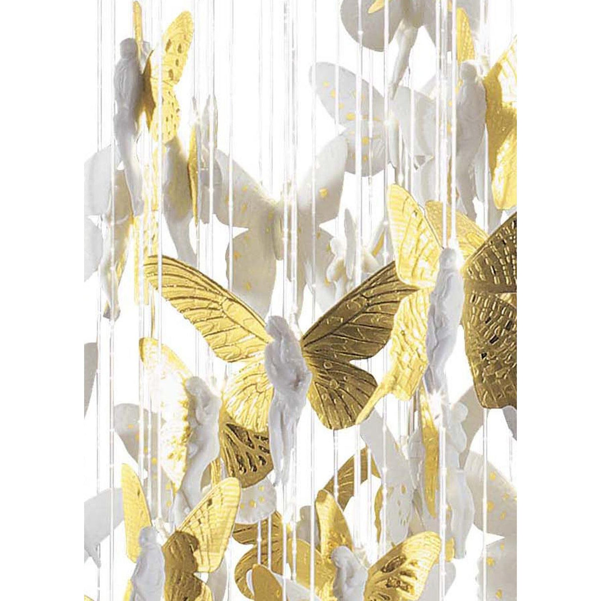 LLADRO' Chandelier Niagara 110 M Lustro Oro 185x110cm Porcellana
