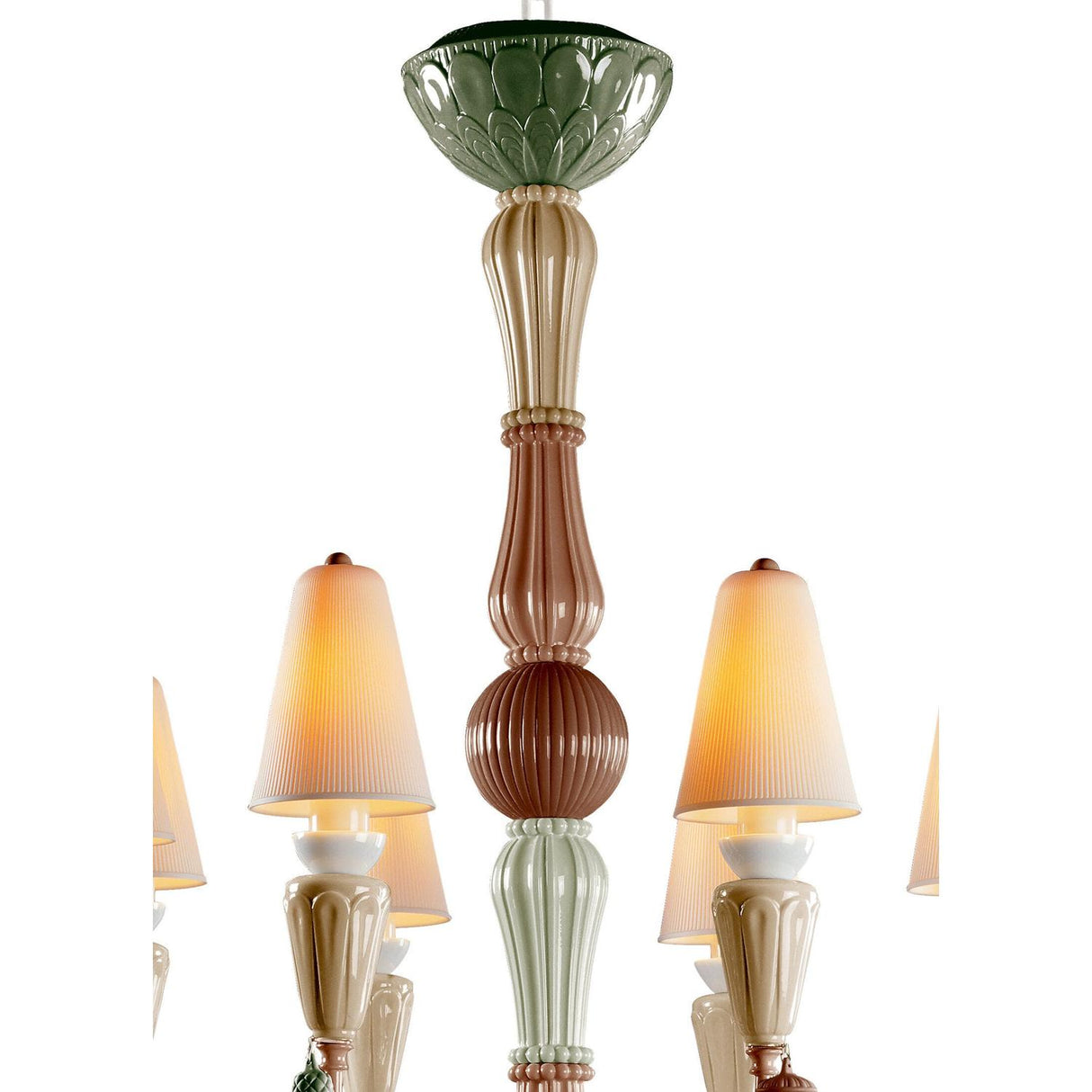 LLADRO' Chandelier Ivy e Seed 8 Luci Spezie 123x70cm Porcellana