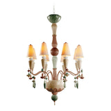 LLADRO' Chandelier Ivy e Seed 8 Luci Spezie 123x70cm Porcellana