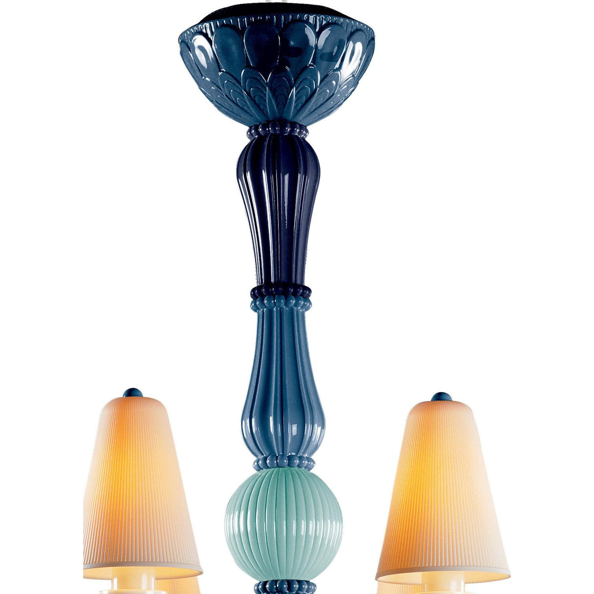LLADRO' Chandelier Ivy e Seed 8 Luci Oceano 123x70cm Porcellana