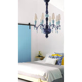 LLADRO' Chandelier Ivy e Seed 8 Luci Oceano 123x70cm Porcellana
