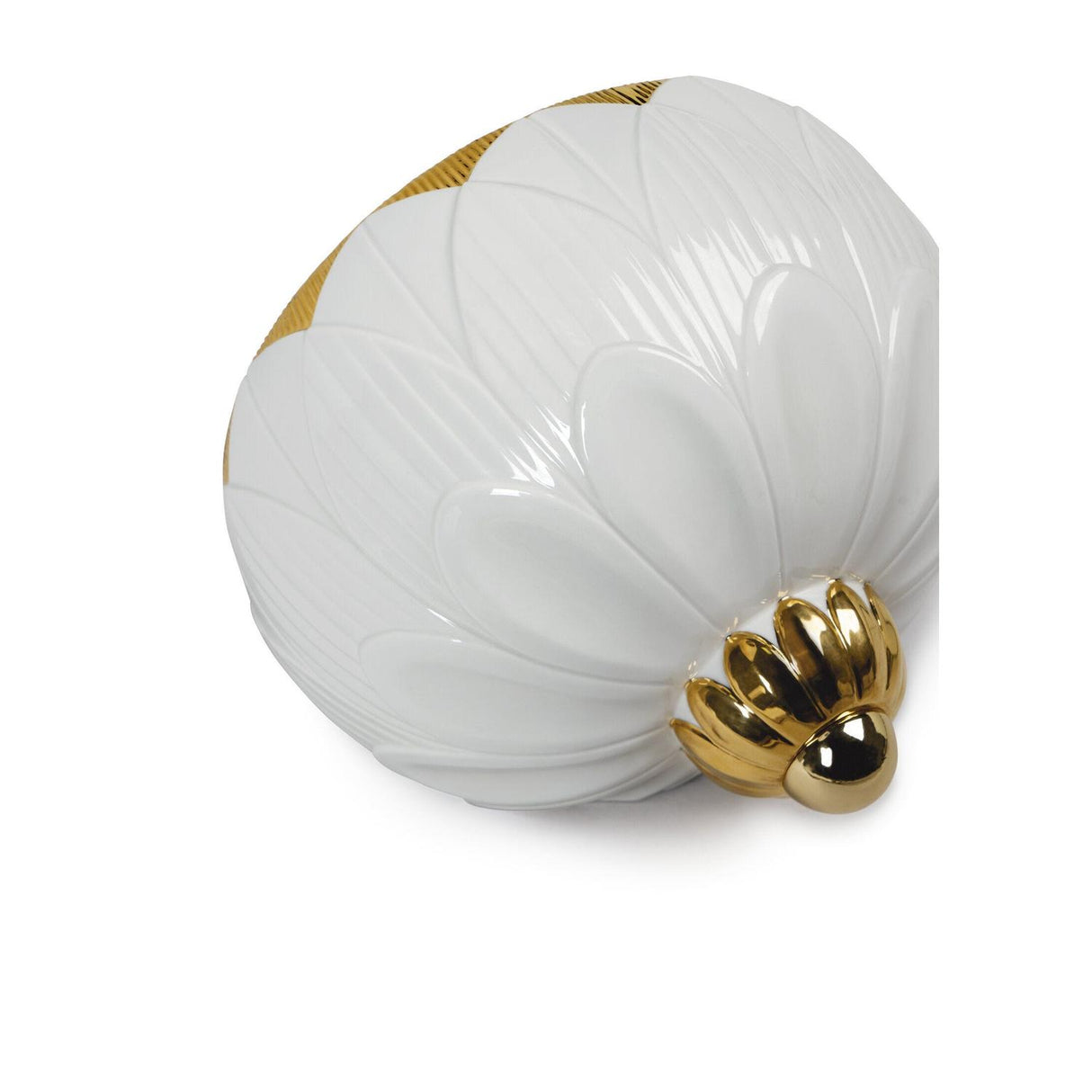 LLADRO' Applique Ivy & Seed Bianco e Oro 18x23cm Porcellana