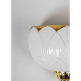 LLADRO' Applique Ivy & Seed Bianco e Oro 18x23cm Porcellana