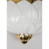 LLADRO' Applique Ivy & Seed Bianco e Oro 18x23cm Porcellana