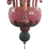 LLADRO' Chandelier Ivy e Seed 20 Luci Medio Rosso Corallo 138x115cm Porcellana