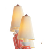 LLADRO' Chandelier Ivy e Seed 20 Luci Medio Rosso Corallo 138x115cm Porcellana