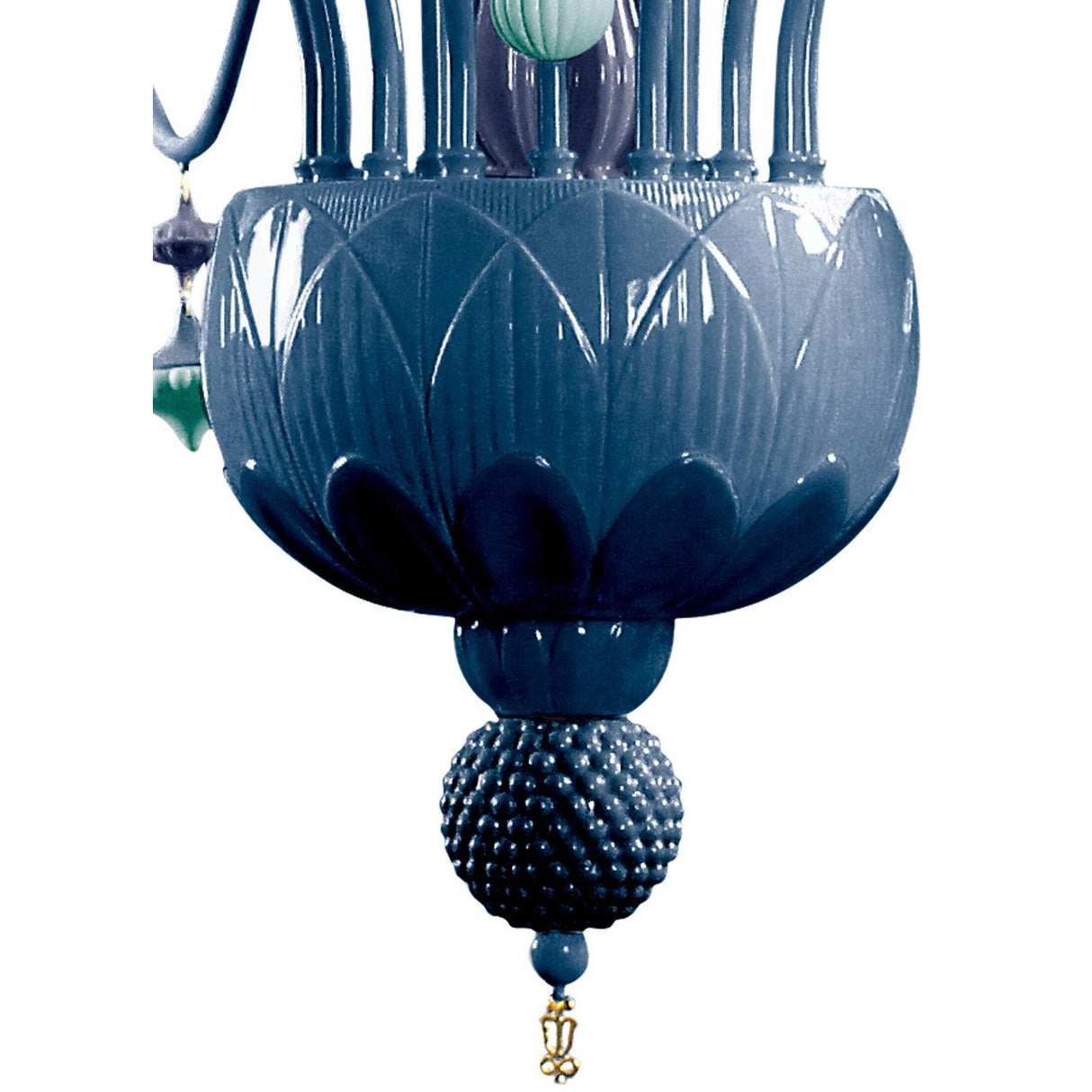 LLADRO' Chandelier Ivy e Seed 20 Luci Medio Oceano 138x115cm Porcellana